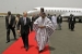 His Highness the Aga Khan, Prince Rahim, Prince Hussain and Princess Khaliya are received at Bamako airport by President of Mali